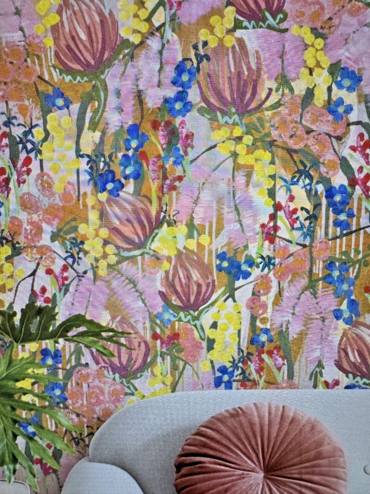 Papel Pintado Milton & King ACACIA 24 X 32.4 Nuevo Rollo Costo $195 Floral Multicolor Foto 4 de 4