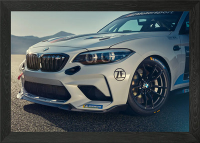 BMW M2 CS Rennwagen gerahmtes Wandbild Poster Leinwanddruck Bild