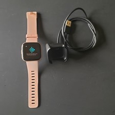 Fitbit Versa 2 Fitness Activity Tracker Watch FB507 w/ Charger Rose Gold Pink