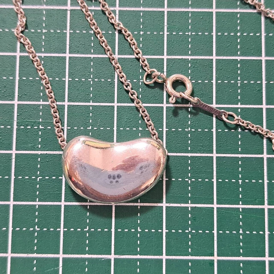 TIFFANY & Co Elsa Peretti Large Bean Sterling Silver925 Pendant necklace 11x18mm - Image 3 of 4