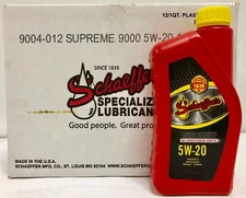 5W20 SCHAEFFERS SUPREME 9000 FULL SYNTHETIC ENGINE Motor OIL 12 QUARTS