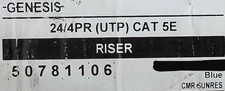Southwire Genesis 5078 24/4P CAT5E LAN U/UTP Networking Cable Riser Blue /100ft