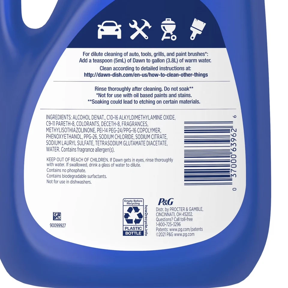 Jabón líquido para platos Dawn Platinum, lluvia refrescante 90 fl. oz. Foto 4 de 4