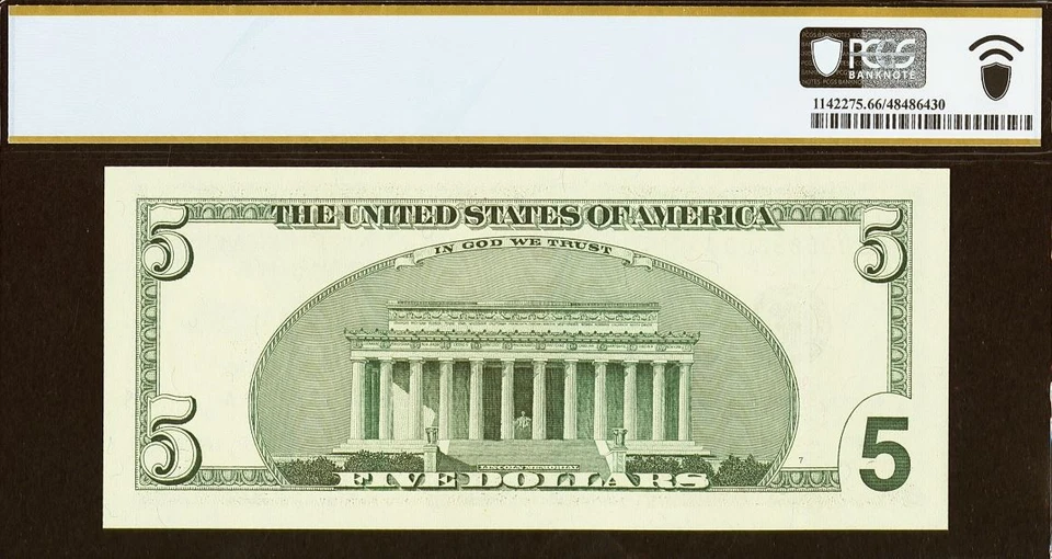 2003A $5 FRN PCGS Gem 66PPQ - Fancy Radar Serial Number 00888800 - Image 3 of 3