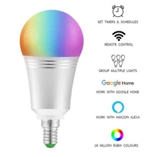 WiFi Smart Bulb LED Lamp 7W 6000K E14 White Voice Control by Alexa & Google Home