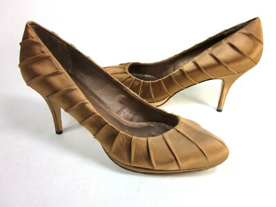 MENBUR WOMEN'S BIANCHETTI PUMPS CAMEL FABRIC EUR SZ 40, US SIZE 10 MEDIUM (B, M)