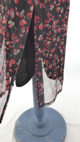 Mesh Dress Black Floral Shift Victoria Freebird Sheer Sleeve Midi Size S BNWT - Picture 10 of 15