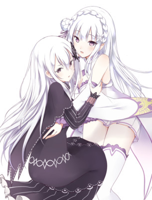 Re:Zero Echinda and Emilia V2 Weatherproof Sticker 6'' Car Decal