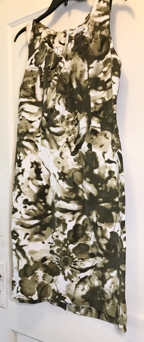 calvin klein green and white dress Calvin Klein Women's V-neck Sleeveless Maxi Dress In Celery White