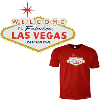 Las Vegas T-Shirt USA Welcome Emblem Motiv  *3079 rot
