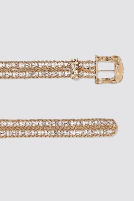 Zara bejeweled gold metal belt Zara Gold Belt - Etsy UK main image 3