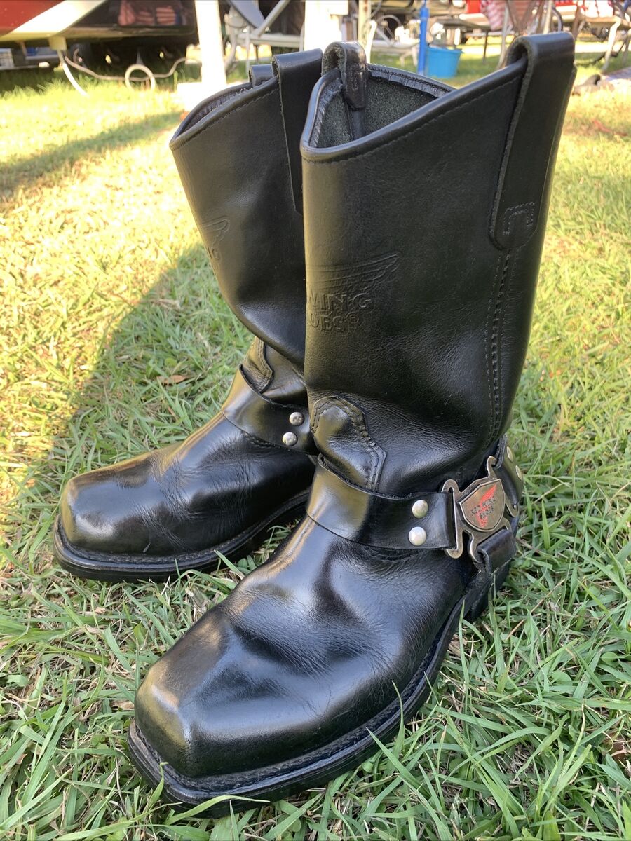 RED WING Boots 969 Harness Buckle Motorcycle LEATHER Square RED WING Boots 969 Harness Buckle Motorcycle LEATHER Square