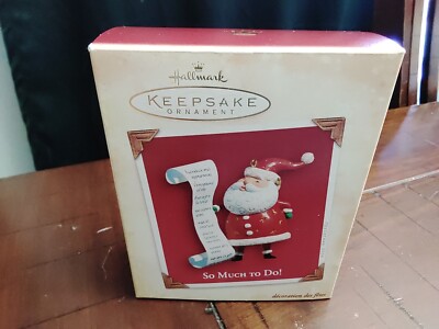 Hallmark Keepsake Ornament So Much To Do Santa Christmas List Handcrafted 2004
