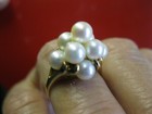  Excellent 14k Cluster Pearl Ring (Beautiful Salt Water Pearls-Deep Luster) — photo 1