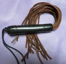Leather Flogger Rubber Handle, Thong Flogger 19" Brown Thong leather Handcrafted