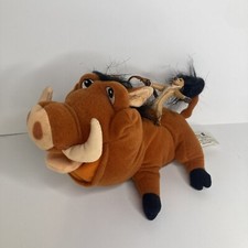 Disney The Lion King Pumbaa w/ Riding Timon 8" Plush Stuffed Animal Hasbro 2002