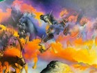 Jim  "Kirwan" Original Painting "Santuary Surrealistic 1979  " 34" x 48" — photo 3