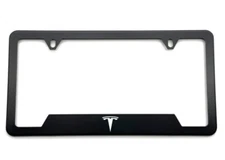 Tesla logo laser engraved Stainless  License Plate Frame B fit Tesla rust free