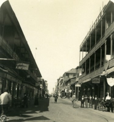 Ägypten Port Said Boulevard Straßenszene alt NPG Stereoview Foto 1900