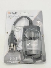 Woods 2001 Outdoor Outlet Timer w/Photocell Light Sensor, Weatherproof, 24-Hour