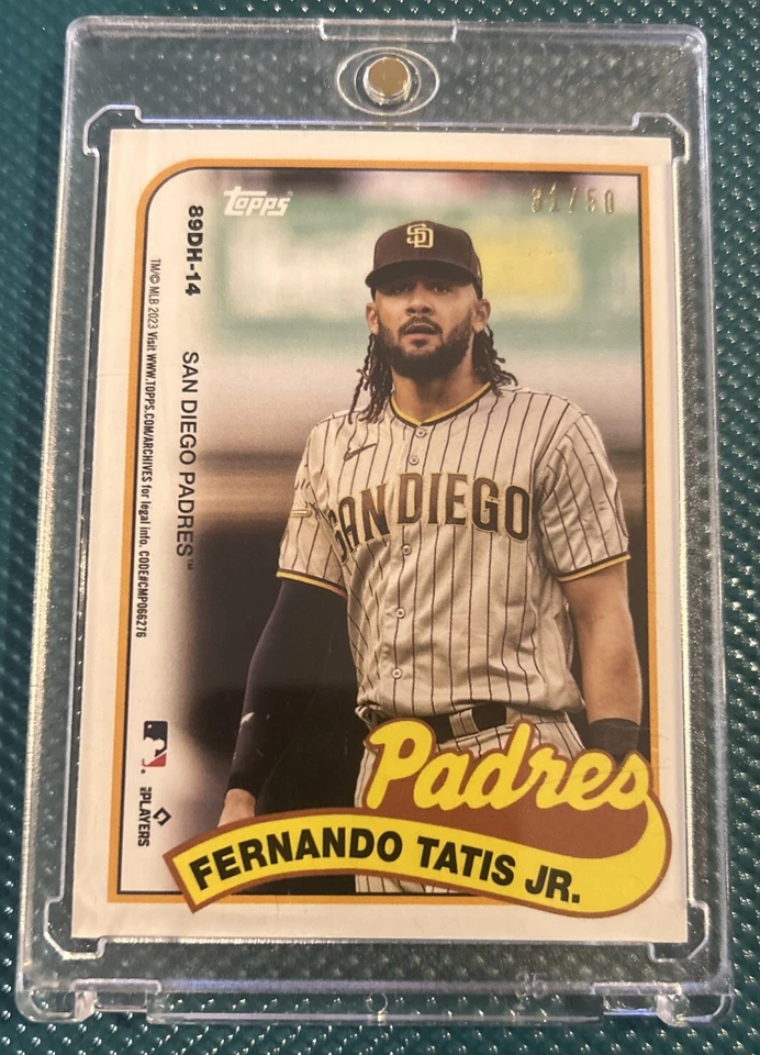 2023 TOPPS ARCHIVES '89 TOPPS DOUBLEHEADERS Gold JUAN SOTO FERNANDO TATIS JR /50 - Image 2 of 2