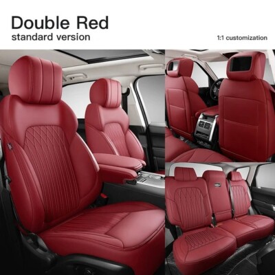 FOR 2014-2024 LAND ROVER DISCOVERY MOTOPTES CAR LEATHER SEAT CUSHIONS FULL SET