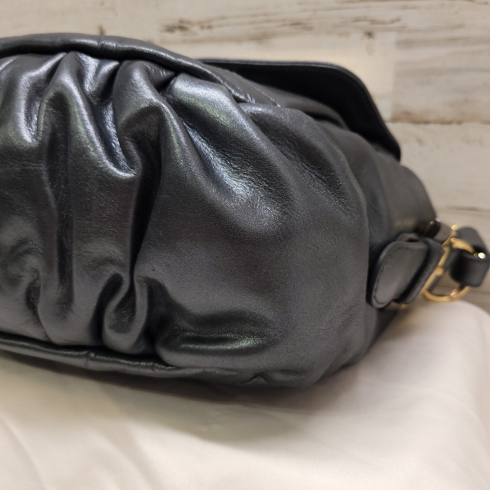 Badgley Mischka Blue Metallic Turn Lock Gold Chain Strap eBay