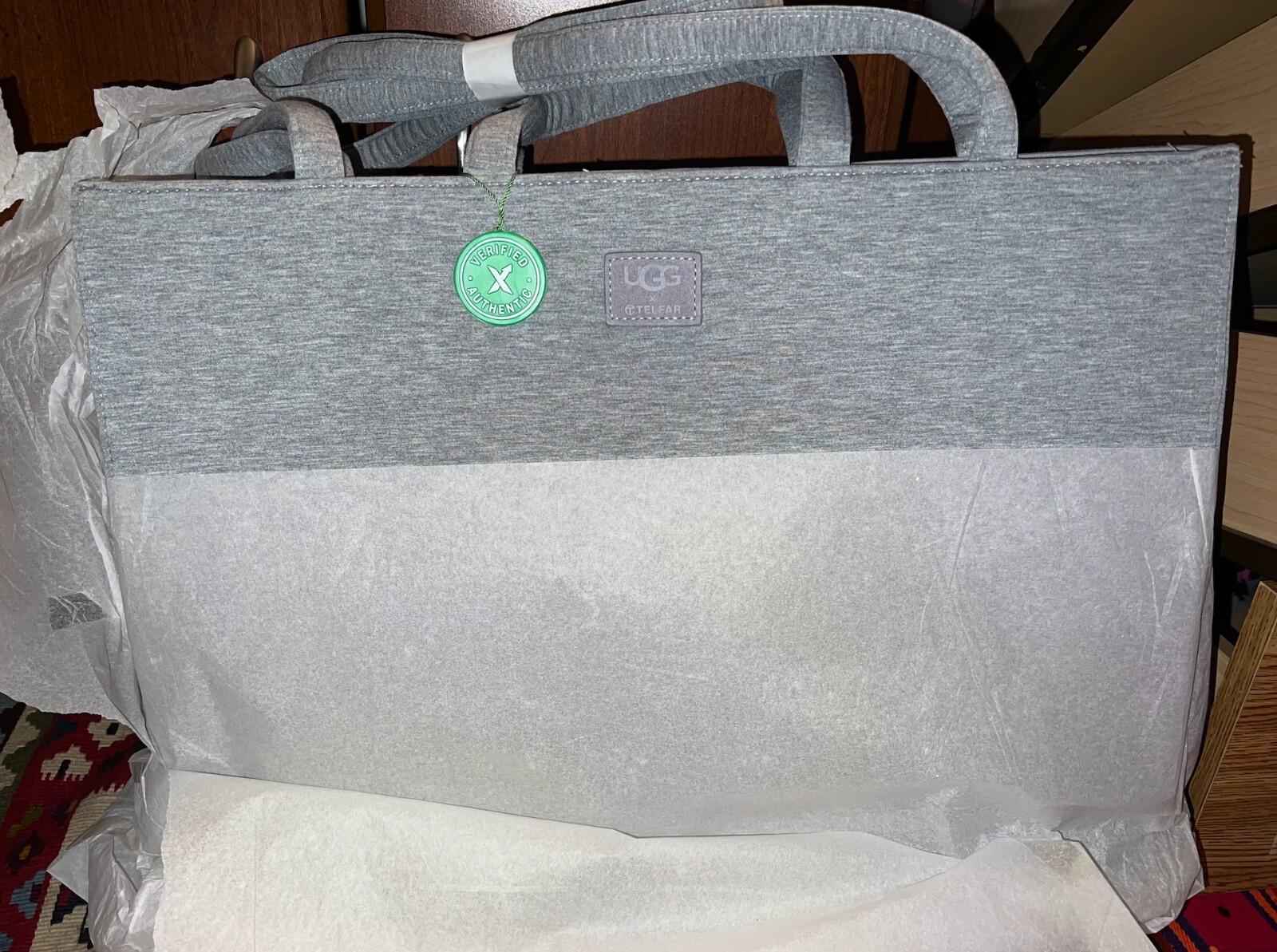 UGG X Telfar Large Fleece Shopping Bag Heather Grey image 3