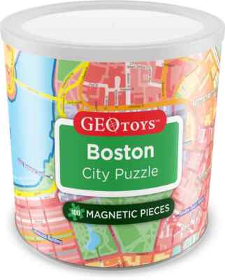 Boston City Souvenir Magnet - Classic Magnets, Rubber, Topographical Design, Made In USA