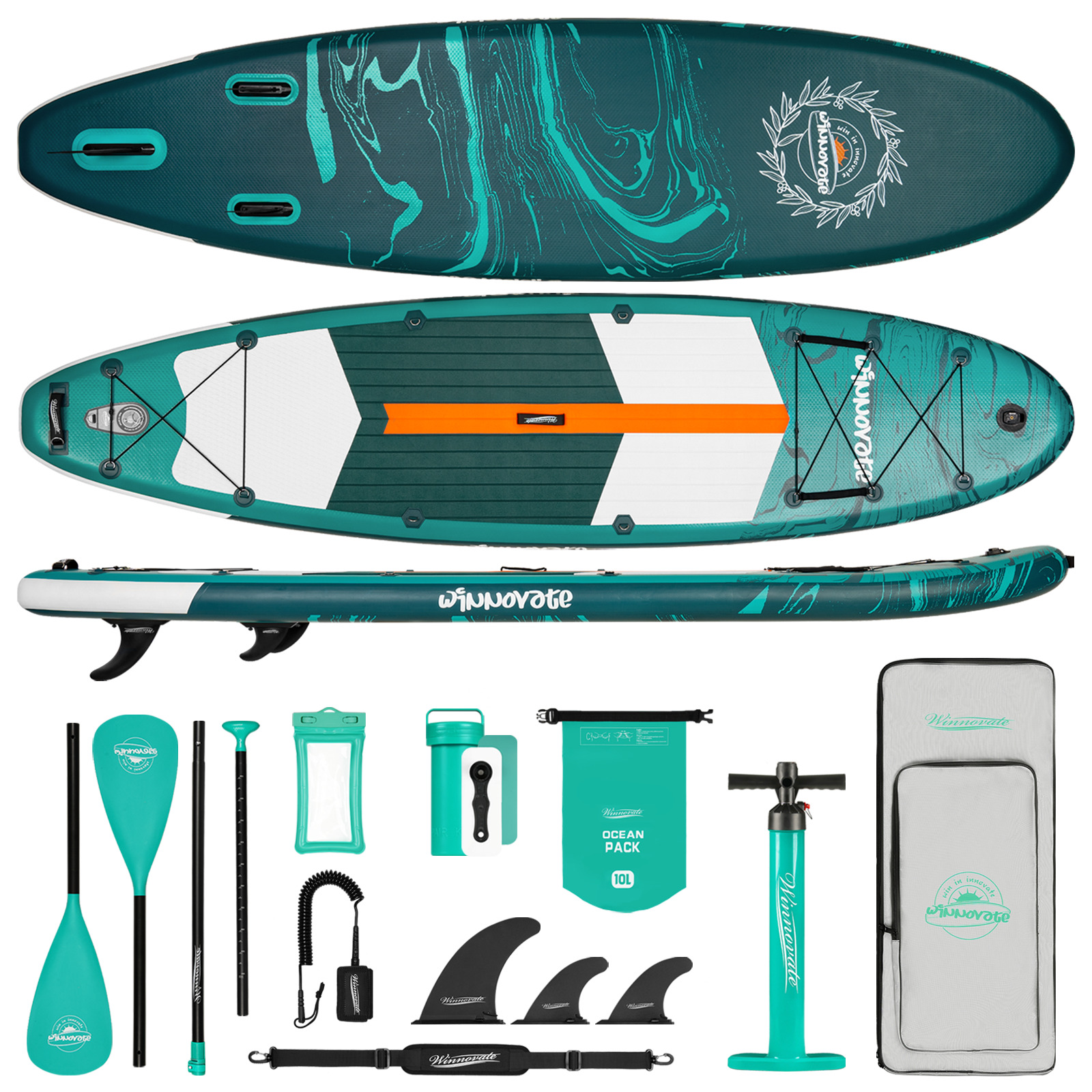 Winnovate Inflatable Stand Up Paddle Board Wide Paddle Board Surfboard SUP