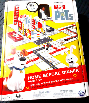 NEW The Secret Life Of Pets Movie Home Before Dinner Board Game Max Dog Figure
