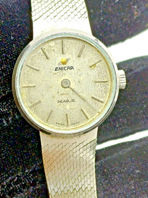 VINTAGE ENICAR REF 782-076-101 SWISS WATCH HAND WIND CAL.807 RARE