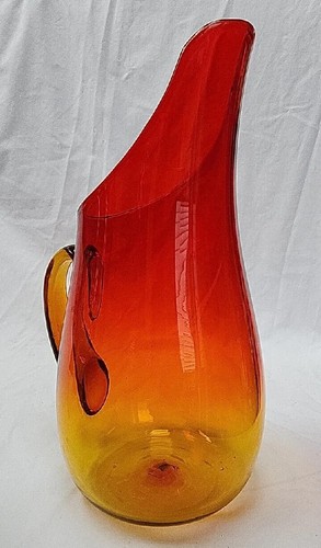 Jarra Blenko 1953 Winslow Anderson Design 939-P grande mandarina ámbar MCM - Imagen 7 de 18