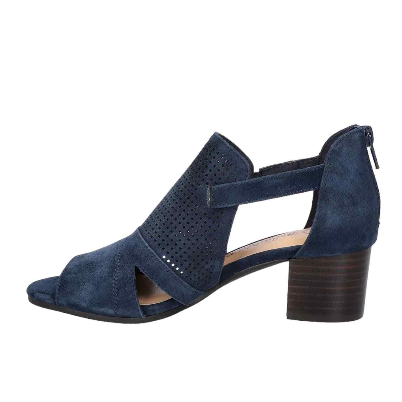 Bella Vita Women's Illiana Block Heeled Sandals Navy Bule Size 11 WW eBay