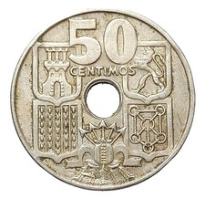 Spain 50 Centimos 1949 54 Coin M318