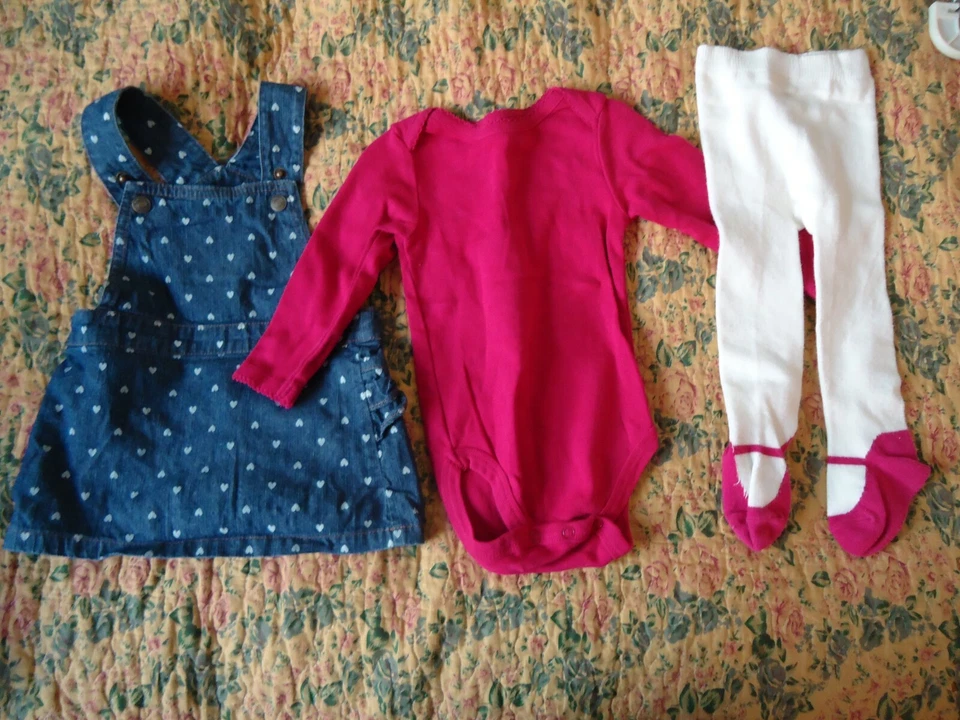 "Novo sem etiquetas" Conjunto de 3 Peças Small Wonders Girls Tamanho 6-9M "LINDO CONJUNTO" - Imagem 4 de 4