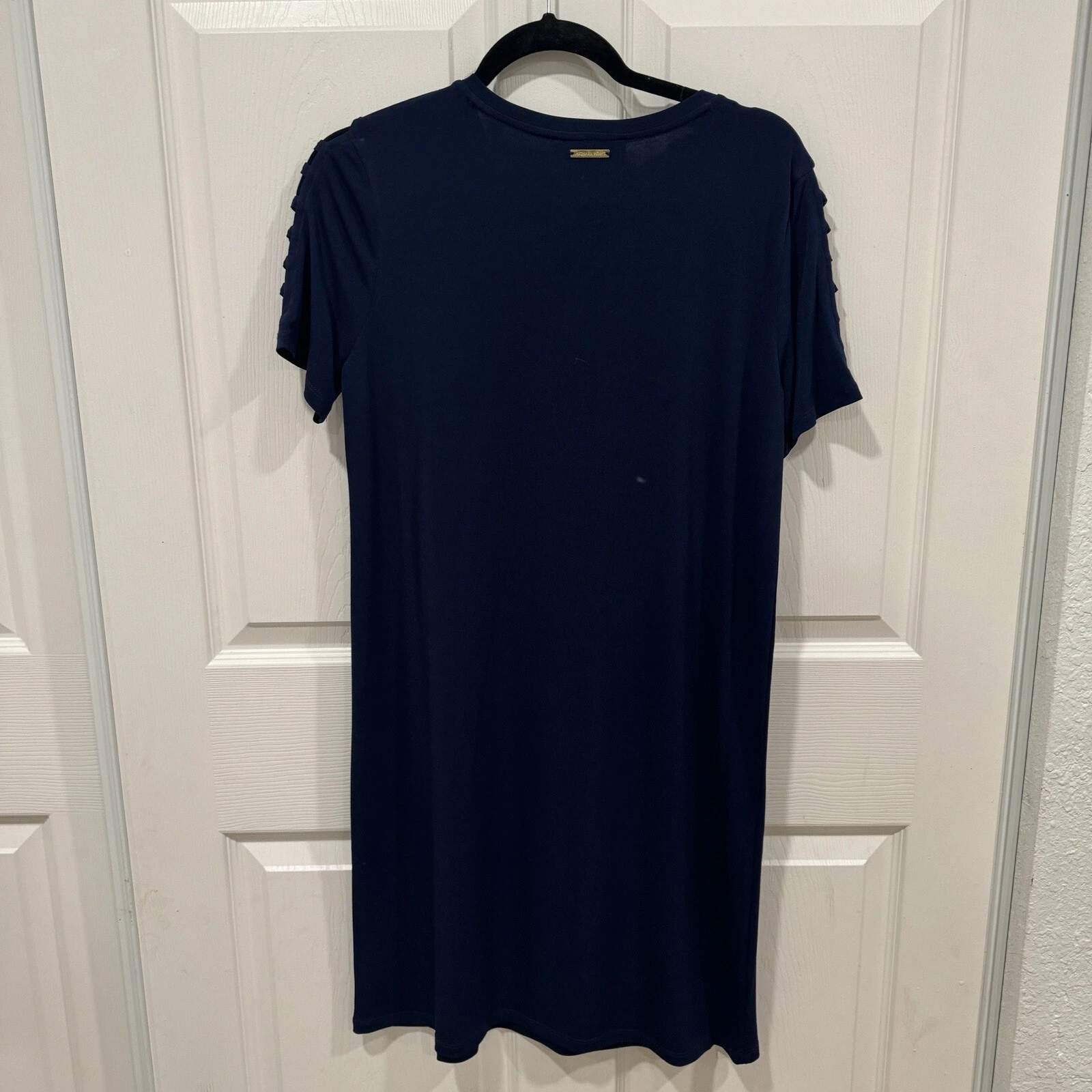 Abito da donna Michael Kors blu scuro nuovo con etichette taglia media