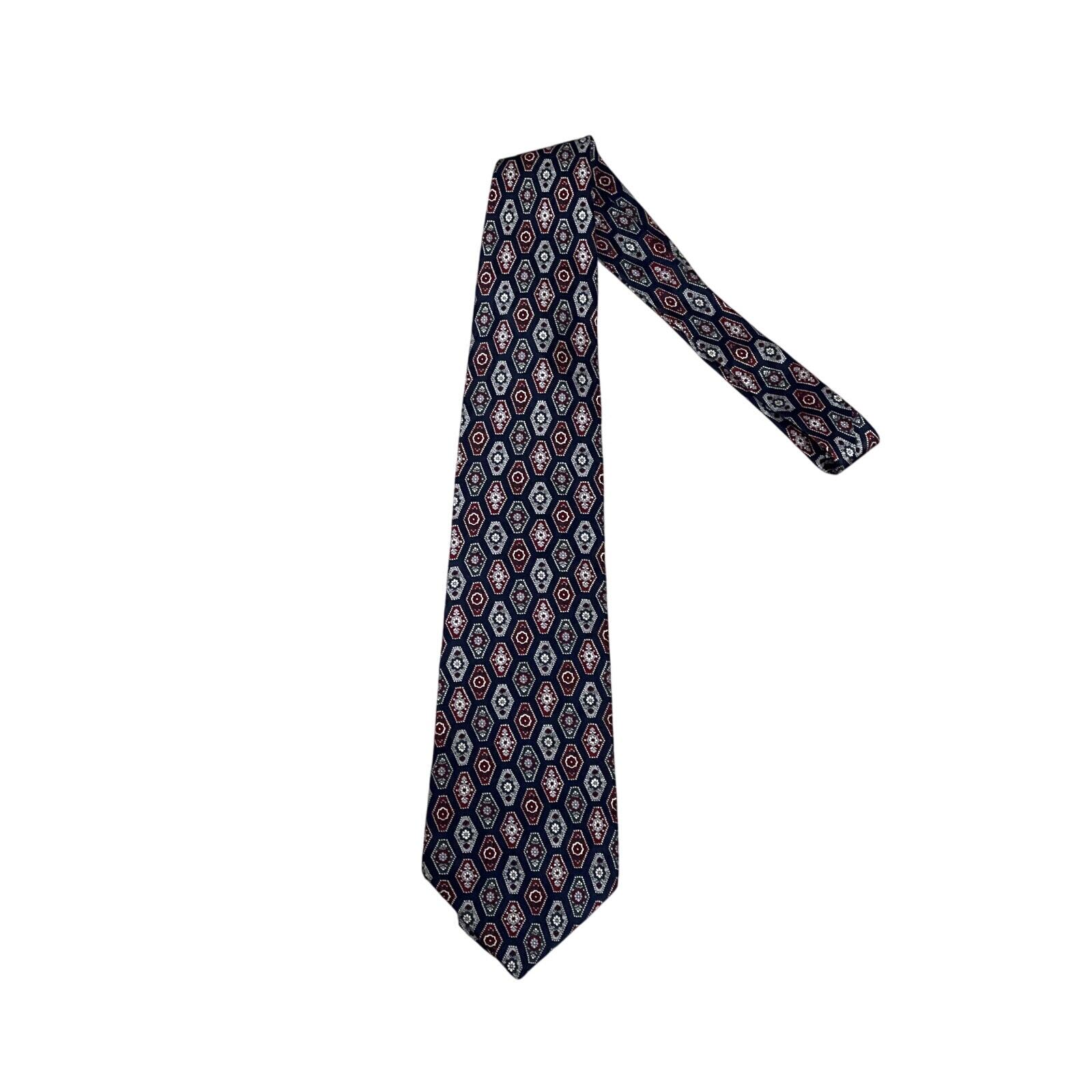 Stafford Red Navy Silver Tie 1197Q Classic Striped Design