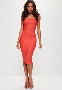 missguided red bandage dress
