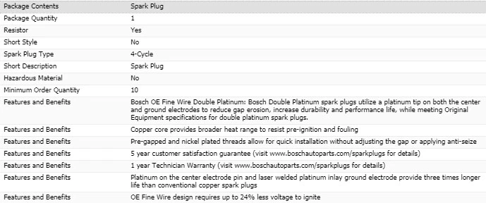 8 bujías Bosch doble platino para Jaguar XK V8-4,2 L 2007-2009 Foto 4 de 4