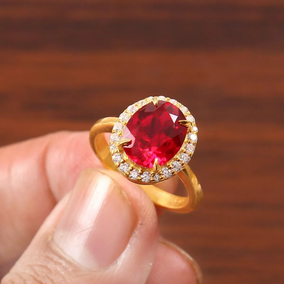 Mozambique Red Ruby Ring Gemstone Ring Gift For Her Wedding Ring