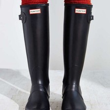 hunter original tall gloss rain boots black
