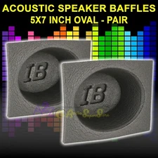 5X7" INCH FOAM BASS REFLEX ACOUSTIC CAR AUDIO SPEAKER BAFFLES (PAIR) 5X7" COVERS
