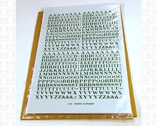 Virnex HO Decals Emerald Green 3/16 Inches Railroad Roman Letters 2138 Alphabet
