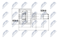 NPW-FR-044 NTY Gelenksatz, Antriebswelle FüR Ford