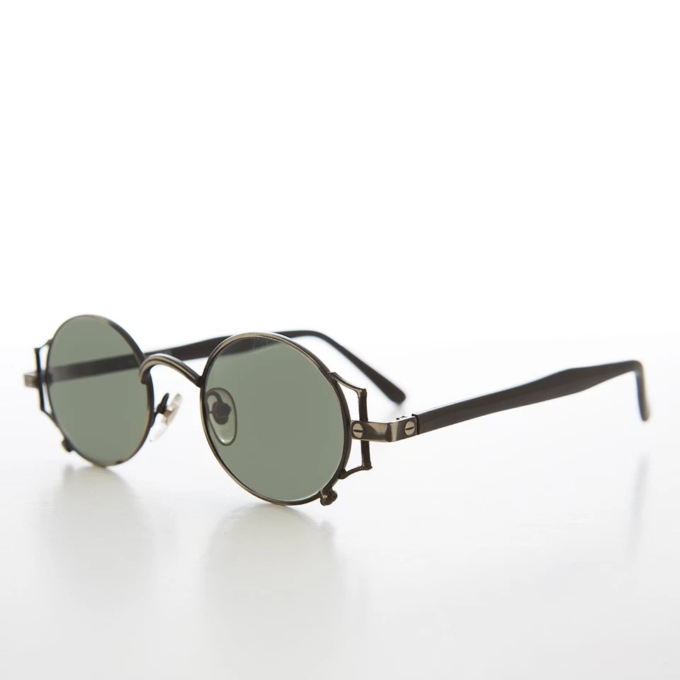 Gunmetal Trendy 90s Vintage Unique Sunglasses - Iona - Image 2 of 3