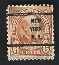 Scott# 638 6c James Garfield precancel NEW YORK N.Y. ~ (A-6)