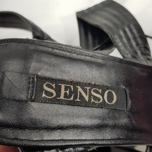 SENSO Womens Size EUR 39 Black Leather Tie Up Heels Pump Sandals Shoes - Picture 9 of 10