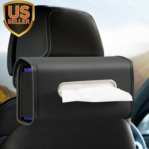 Car Tissue Holder, Tissue Box Cover Keep Car Tidy, Premium PU Leather Backseat