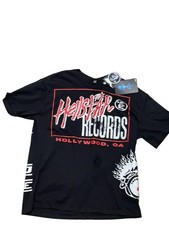 HELLSTAR Men s Black Graphic Print Music Logo T-Shirt Short Sleeve Size S